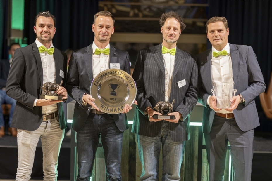 DE winnaars van Green Gala broederlijk naast elkaar: Bas Fransen Tijs ZAndwijk, Raimond Sijmonsma en Gaetan Lits